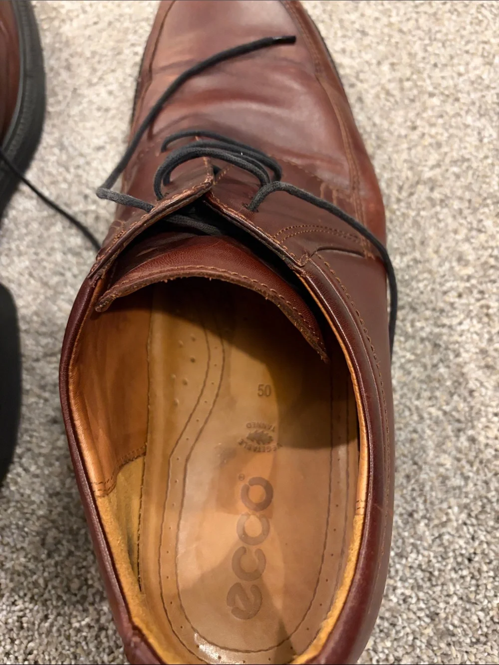 Ecco Brown Leather Derby Lace-Up Shoes